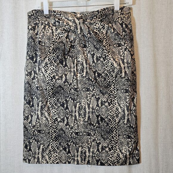 Michael Kors Womens Size 10 Pencil Skirt Snake Print Tan Black Office Career - Picture 1 of 11